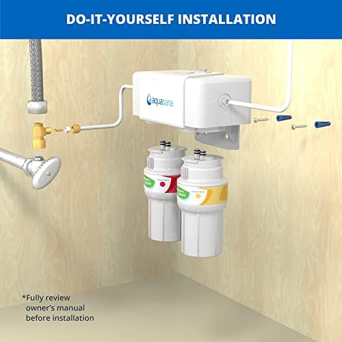 Aquasana Under Sink Water Filter System - Reduces PFAS, Lead, & Chlorine in Drinking Water - Under Counter Claryum Filtration for Kitchen - 2-Stage - Chrome Faucet - AQ-5200.56 - Image 6