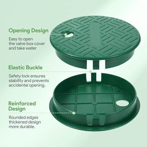 2Pcs Sprinkler Valve Cover, ID 5.5" OD 6" Sprinkler Covers for Outside Sprinkler Irrigation System, Round Irrigation Valve Box Cover Lid for Garden, Lawn Yard Irrigation Box (6 Inch) - Image 4
