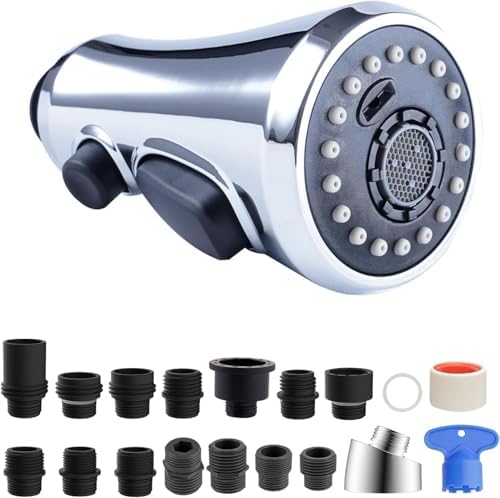 Hibbent Pull Down Spray Head for Kitchen Faucet, 3-Function Spray Nozzle by Hibbent