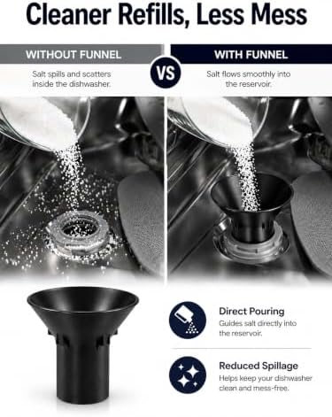 Dishwasher Salt Funnel Compatible with Bosch and Compatible withSiemens Dishwashers, 45mm Opening Refilling Tool for Water Softener System, Black - Image 3