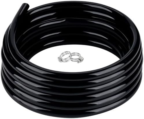1/2" id - 100ft Black Vinyl Tubing Flexible PVC Irrigation Hose & 2 Clamps by ZY-hosetube