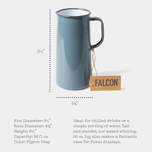 Falcon Enamelware Pitcher (57 oz), Metal Pitcher with Spout & Handle - Image 3