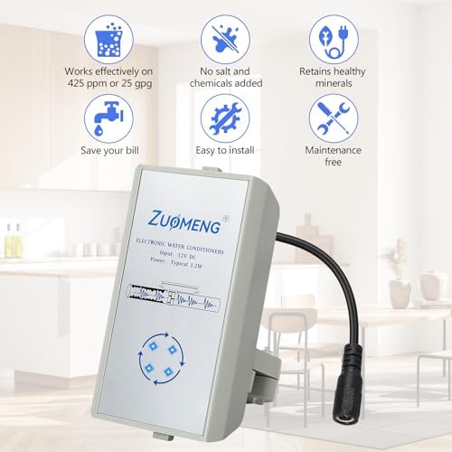 Electronic Water Descaler, Zuomeng Whole House Descaler with High Efficiency in Dissolving Scale for 1000-3000 sq ft Homes, 1” Pipes, Water Softener Alternative, No Chemicals, Salt or Filters - Image 2