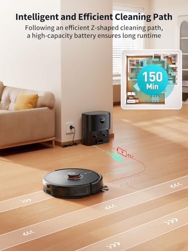 Robot Vacuum and Mop, Self-Emptying Robot Vacuum Cleaner with 5000Pa Suction, Laser Navigator with Smart Mapping Robotic Vacuums, 150Mins Runtime,Schedule,App Alexa Control for Carpet/Pet Hair,Q10 pro - Image 6