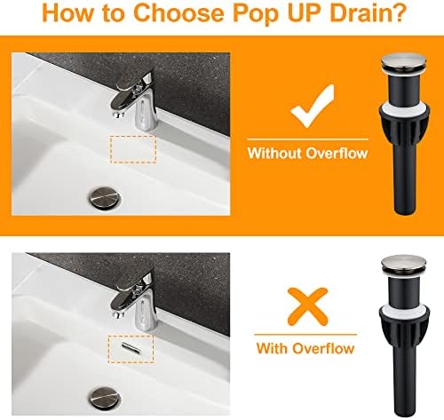 TIORIY Vessel Sink Drain Without Overflow, Plastic Bathroom Pop up Sink Drain Brushed Nickel, Built-in Anti Clogging Sink Stopper, Fit for 1 3/4 Inch Sink Vanity Drain Assembly with Strainer - Image 2