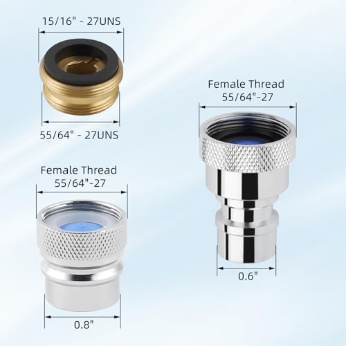 2 PCS Portable Dishwasher Faucet Adapter, Metal Sink Faucet Aerator, Chrome - Image 2
