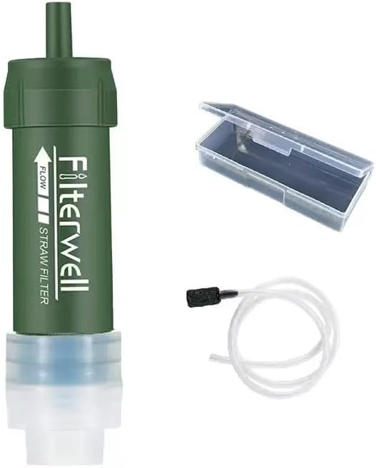 Portable Water Filter Straw,Personal Water Filter Straw, 0.01 Micron Ultrafiltration, Outdoor Water Purifier, Lightweight Outdoor Camping Emergency Survival Kit for Hiking and Travel, Outdoor Life by Unknown