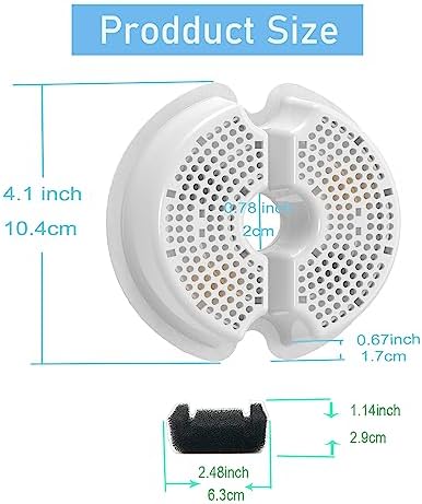 8 Pack Filter with Sponge for 67oz/2l Cat Water Fountain Replacement Filter Compatible with AONBOY,iPettie & Wonder Creature Pet Fountain NEUCOMBBT - Image 4