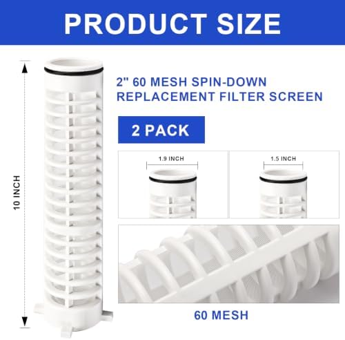 2" 60 Mesh Spin Down Filter Replacement for Rusco Sediment Filter Screen - Image 2
