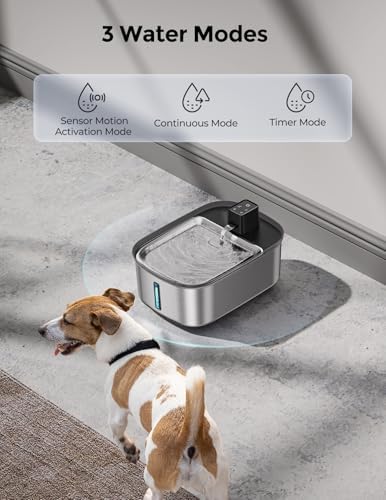 Chumajor 7.5l Wireless Dog Water Fountain Stainless Steel with 1 Pc Filter - Image 2