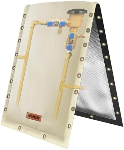 TOHONFOO 3-Way Open Backflow Preventer Pipe Cover Outside, 12"Wx26"H, Beige by TOHONFOO