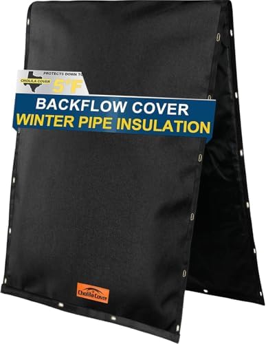 18" W x 34" H Insulated Backflow Preventer Pipe Cover, Black by CholilaCover