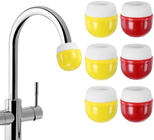 M METERXITY 6-Pack Mushroom Shaped Faucet Water Filter, Red/Yellow by MMETERXITY