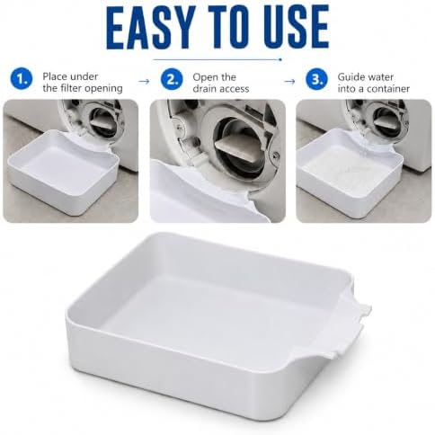 Washing Machine Drain Pan, Washer Drip Pan Water Catch Tray for Front Load Washer Filter Cleaning, Low Profile Laundry Drain Tray Accessory for Pump Maintenance - Image 4