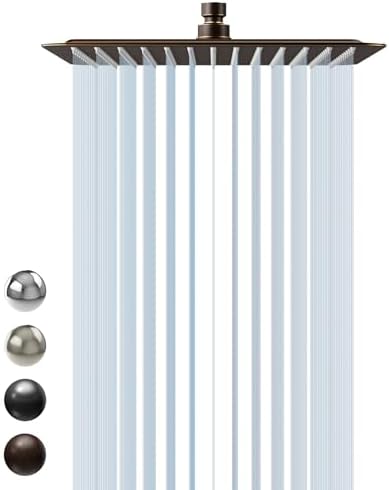 SR SUN RISE 12 Inch Brass Rain Shower Head Oil Rubbed Bronze High Pressure Rainfall Showerhead Water Saving by SRSUNRISE