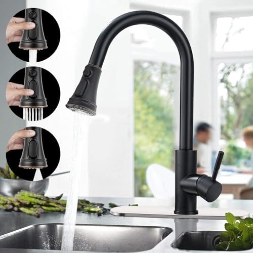 Universal Kitchen Faucet Sprayer Head 3-Mode, 15 Adapter, Oil Rubbed Bronze - Image 2