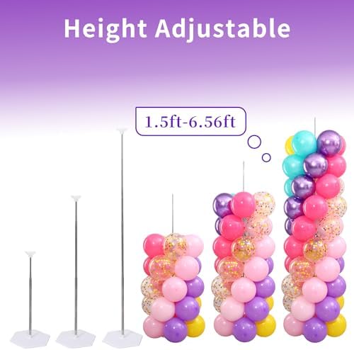 Pink and Purple Blue Balloon Column Stand Kit Set of 2 for Floor - Image 6