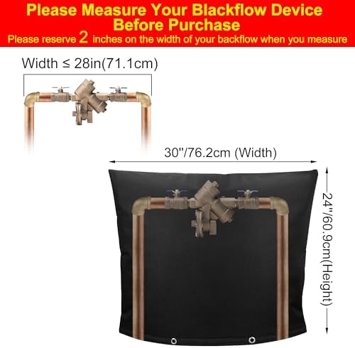 Backflow Preventer Insulation Weatherproof Covers, Pressure Vacuum Breaker Valve Insulated Covers Winter Freeze Protection, Outside Irrigation Sprinkler System Pipe Bag Pouch, 30''W x 24''H - Image 2