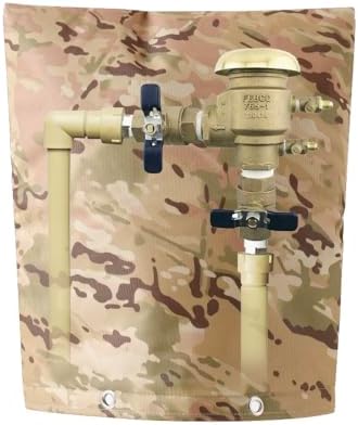 Urby 5 Layer Sprinkler Covers for Outside, Back Flow Covers for Winter Freeze and Intense Sun Protection, Outdoor Pipe Insulation Cover. [Sand Camo Color] 24x30in by Urby