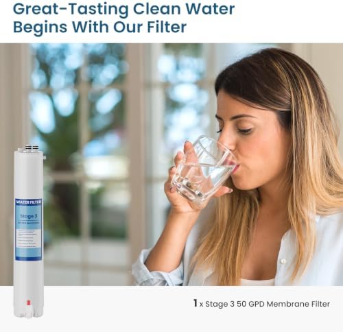 H2O Stage 3 Membrane Replacement Filter Compatible with Pure Blue H2O Stage 3 Membrane PB-TLRO3MC50T, 4 Stage PB‑TLRO4H50T Reverse Osmosis Water Filtration System 1 Pack - Image 6