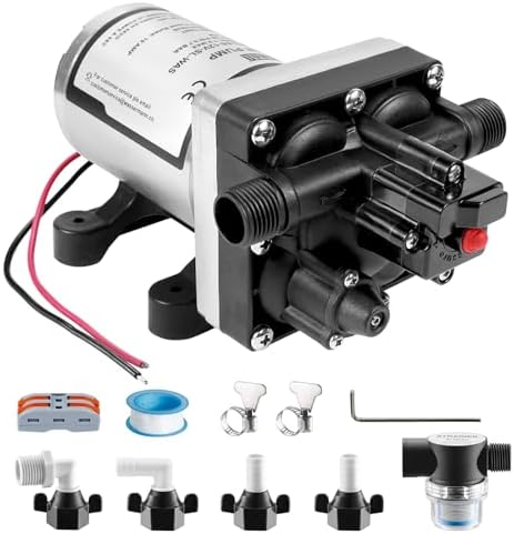 WASSERMANN RV Water Pump 12V DC 4008-101-A65/E65 Replacement, 3.0 GPM 55PSI, Quiet Water Pump for Camper RV Shower Garden Industrial Yacht Sprayer Food Truck Travel Trailer Water Pumps with Acessories by wassermann