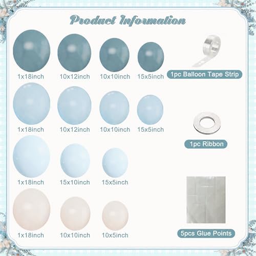 Dusty Blue Balloon Arch Kit for Baby Shower Birthday Party Decorations - Image 6