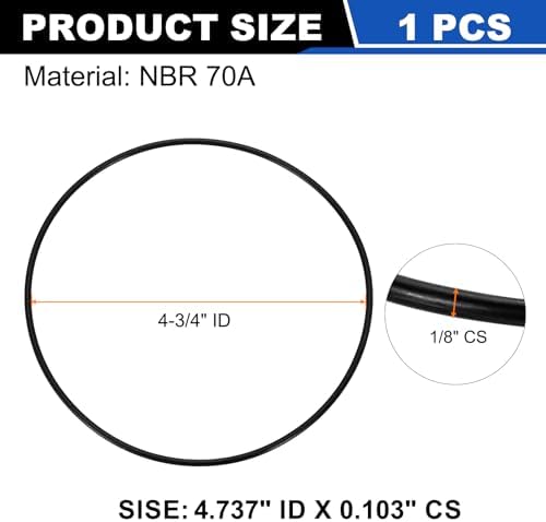 uxcell 1Pcs AS-158 NBR 70A O-Rings 4-3/4"ID x 3/32"CS/4.737"ID x 0.103"CS - Image 2