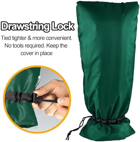 Extended Outdoor Faucet Cover for RV Park Water Hydrant Insulated, 3M Thinsulate Insulation Sprinkler Freeze Protector for Winter & Summer, 35”H x 15”W for Garden Lawn Faucets & Yard Hydrant - Green - Image 6