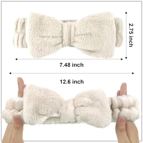 Ondder Spa Terry Cloth Headbands - 8 Pcs Cute Makeup Bow Headbands for Women, Skincare and Face Washing - Image 6