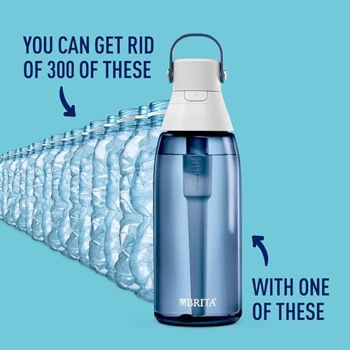 Brita Hard-Sided Plastic Premium Filtering Water Bottle, BPA-Free, Reusable, Replaces 300 Plastic Water Bottles, Filter Lasts 2 Months or 40 Gallons, Includes 1 Filter, Night Sky - 36 oz. - Image 2