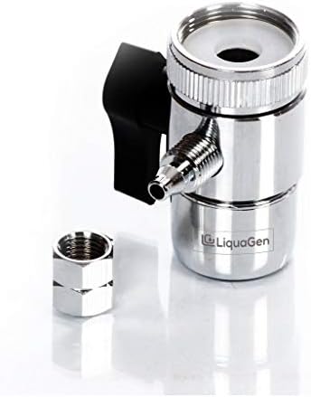 LiquaGen Chrome Faucet Diverter Valve/Adapter Ring w/Tubing | Reverse Osmosis Water | Lead Free | Faucet Aerator Adapter Kit | Water Diversion Connector - Image 3