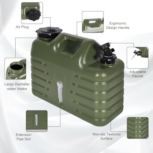REDCAMP 4 Gallon/15L Portable Water Container with Spigot, Green 4 Pack - Image 3