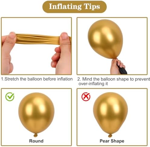 APLANET 150pcs Gold Balloons Different Sizes 18 12 10 5 Inch, Happy New Year Latex Balloons for Gold Themed Birthday Wedding Baby Shower Party, Grad Anniversary Supplies, Arch Kit Decoration - Image 4