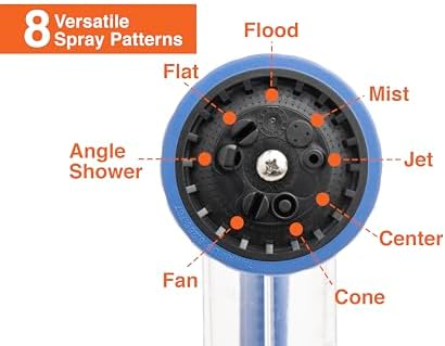 Corvid Adjustable Nozzle with Soap Dispenser, 8-Pattern Spray Hose Nozzle for Cleaning Cars, House, and Pets - Lightweight Plastic Design - Image 5