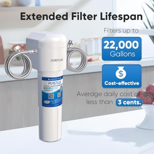 PUREPLUS Under Sink Water Filter System, 22000 Gallons, 99.99% Chlorine Reduction, NSF/ANSI 42 Certified,Removes Heavy Metals,Chlorine, Direct Connect Under Counter Water Filtration System - Image 3