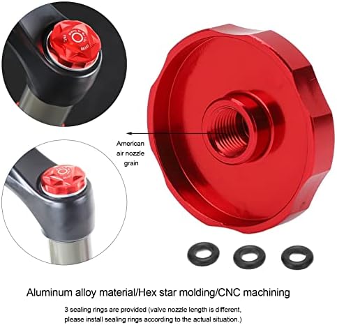 Buachois Bike Front Fork Cover, Suspension Cap, Front Fork Air Chamber Cover with 3 Washer, Shock Absorption Air Gas Shoulder Cover Valve Protector Parts for Mountain Bike Road Bike MTB Protection - Image 3