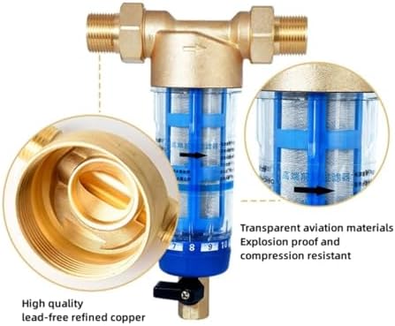40 Micron Spin-Down Sediment Filter Brass Prefilter & Stainless Steel Mesh for Enhanced Water Quality & Rust Removal(Dn15) - Image 2