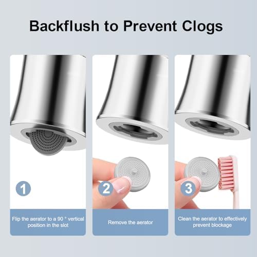Metal Kitchen Faucet Head Replacement with Filter - Pull Down Spray Head Water Filter for Sink - 2 Modes Sink Sprayer Replacement with 12 Nozzle Adapters - Anti-clogging Design - Image 3
