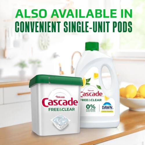 Cascade Free & Clear Dishwasher Detergent Liquid Gel, Dish Detergent, Dishwasher Soap, Lemon, 75oz - Image 6