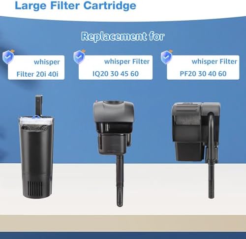 6 Count Assembled Large Filter Cartridges Compatible with Tetra Whisper Bio-Bag Filters 20i 40i IQ20/30/45/60 PF20/30/40/60, Large Replacement Filter Cartridges for Whisper Filters & Aquariums - Image 3