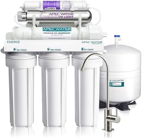 APEC Water ROES-PHUV75, 7-Stage Under Sink RO System, Alkaline & UV, 75 GPD by APECWaterSystems