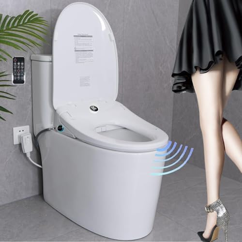 Bidet Toilet Seat, Auto Open/Close Lid & Seat with Radar Sensor, Unlimited & Filtered Warm Water, 8 Modes Spa Wash, Warm Air Dryer, Heated Seat, 10-year warranty. (TB-51E) by VIDEC
