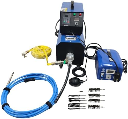 Industrial Boiler Pipeline Cleaning Machine Condenser Tube Cleaner 220V/110V, with Flexible Shaft & Alloy Drill Bits, for Biomass/Oil/Gas/Coal Fired Boiler Heat Exchanger Tubes Descaling by HayWHNKN