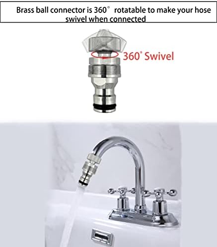 G-Sunny Quick-Connect Sink Faucet Sprayer Kit, Sink Hose Sprayer Accessories, Detachable Metal Adapter With Hand Shower,Hair Washing,Pet Cleaning,for Bathroom/Kitchen (Quick Connect Sprayer) - Image 4