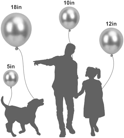 APLANET 150pcs Silver Balloons Different Sizes 18 12 10 5 Inch, Latex Balloons for Silver Themed Birthday Wedding Baby Shower Party, Grad Anniversary Supplies, Arch Kit Decoration - Image 3