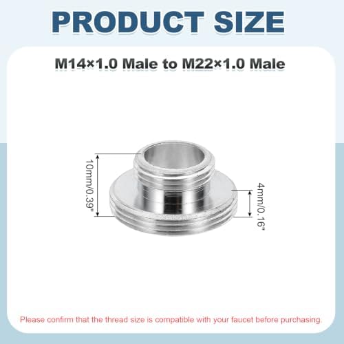 uxcell Faucet Aerator Adapter,M14 Male to M22 Male Brass Faucet Adapter - Image 2