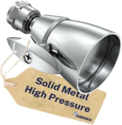 HammerHead Metal High Pressure Shower Heads 2 Inch Flow Boosting Showerhead by HammerHeadShowers