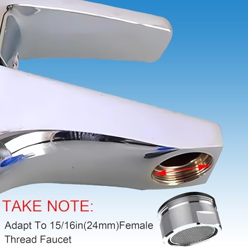 6PCS Faucet Aerator Bathroom Sink Standard Replacement Parts with Brass Shell 15/16 Inch 24mm External Thread Aerator Faucet Filter with Gasket and Wrench Suitable for Kitchen and Bathroom - Image 4