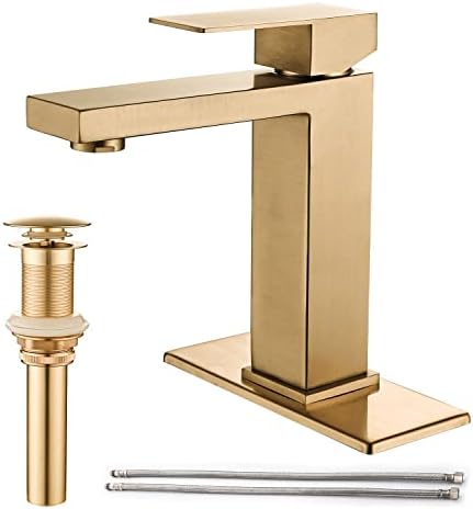 AVSIILE Brushed Gold Bathroom Faucet, Golden Single Hole Vanity Bath Faucet by AVSIILE