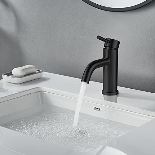 Modern Single Handle Bathroom Faucet Single Hole Matte Black Bathroom Sink Faucet Stainless Steel Commercial Basin Faucet(Matte Black No Drain) - Image 6